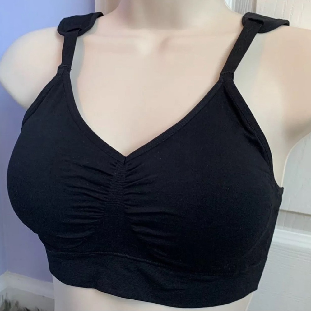 NWT Dream by Genie Comfortable Wireless Black Bra W Comfortable Pillow Straps